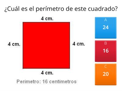 Calcular el perímetro de cuadrados y rectángulos