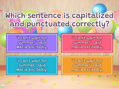 Grammar and Sentence Structure Quiz