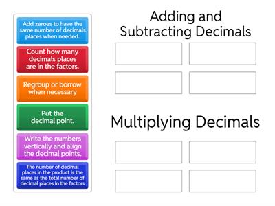 Operations on Decimals