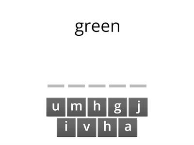 Basic Colour Word Spelling