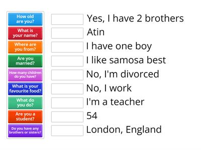Basic Questions : match up