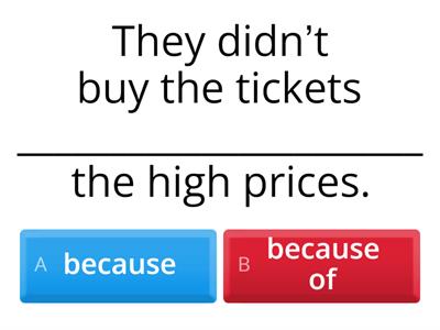 Clauses of Reason :  Cause and effect conjunctions 