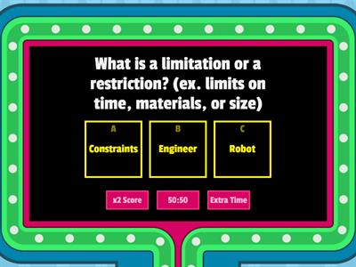 Robots Quiz Vocab 