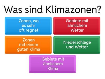 Klimazonen - Quiz