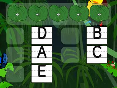 大寫聽字母並配對(A~E)