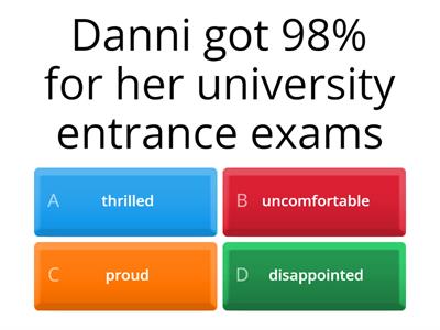 Vocabulary feelings 2nd adult 