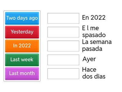 Match the time expressions with their meanings