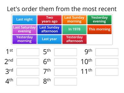 Past Simple Time expressions