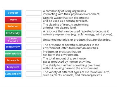 Sustainability vocabulary I