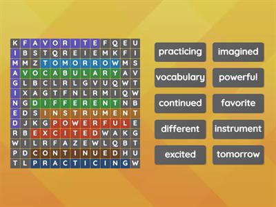  Multisyllabic Wordsearch