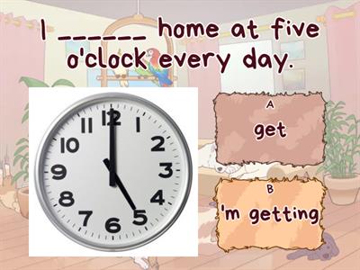 Present simple and continuous. 