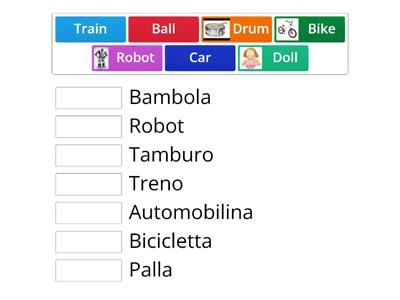  I giocattoli in inglese Toys