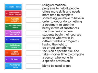 Adult education programs vocabulary