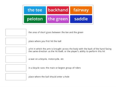 Vocabulary SPORT Ex.3a p.25