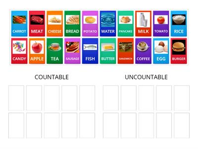 UNCOUNTABLE AND COUNTABLE NOUNS