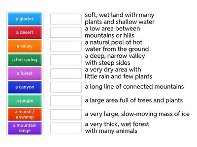 8Bu10L3 Vocabulary: Geographical features