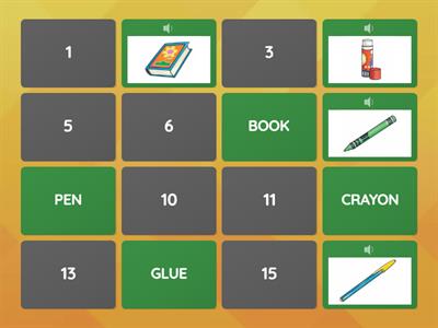Memory game: SCHOOL OBJECTS ✏️