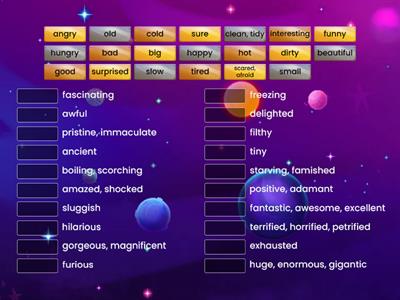 Strong words! Adjectives equivalents