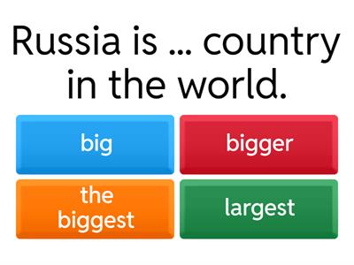 Comparative and Superlative Quiz