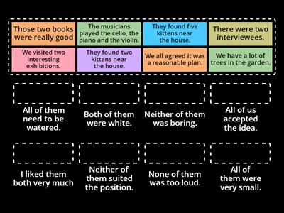 Quantifiers - all/both/neither...