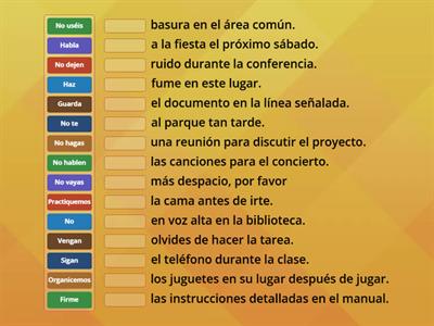 Commands in Spanish Practice 