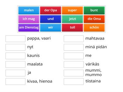 Los geht's 1, L2. Yhdistä ja opettele