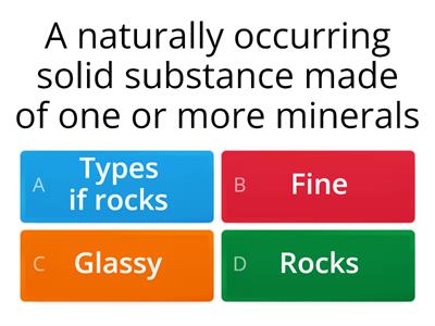  Science wordwall hoor rocks