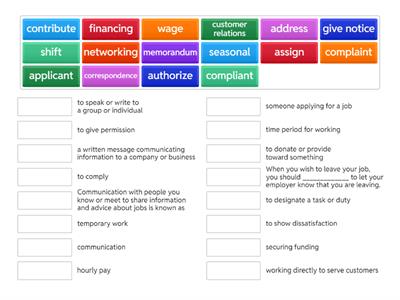 Workplace Readiness Vocabulary 1+