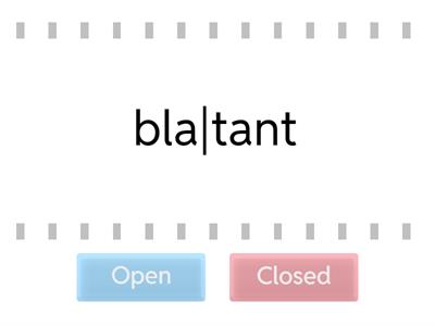 Open or Closed Syllables