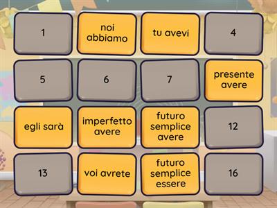 Verbo avere e essere - memory