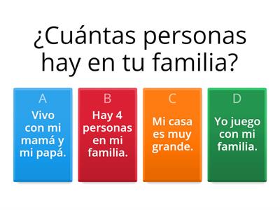 Familia preguntas Multiple choice