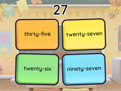 Numbers 20 - 100 Quiz