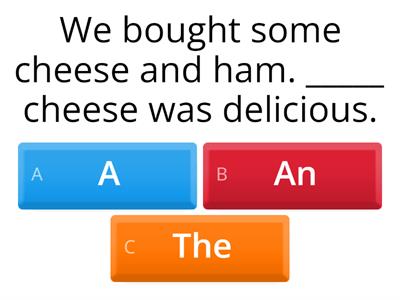 Articles ( a , an ,the )