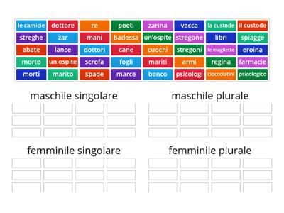 Maschile o femminile, singolare o plurale ?