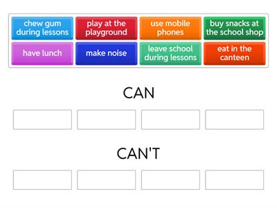 SL2 U5 School rules / can/can't