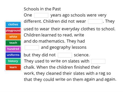 VPR-7 Vocabulary. School (1) Fill in the gaps. There are 3 extra words.