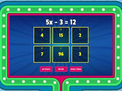 Math Practice (Find The Variable)