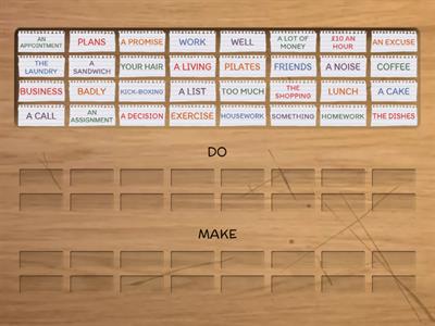 SORT OUT: MAKE AND DO