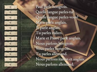 parler - qu'est-ce que tu entends?