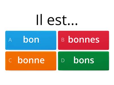 Les adjectifs en Francais