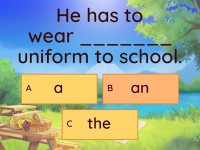 Articles -- a, an, the