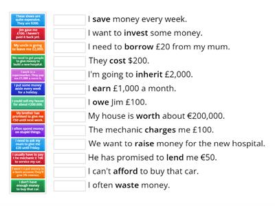 English File intermediate 2A money verbs