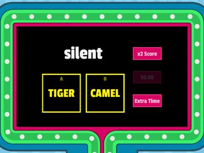  CAMEL OR TIGER WORDS