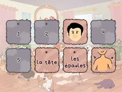 Tête, épaules, genoux et pieds - memory game