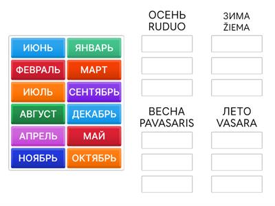 METŲ LAIKAI ВРЕМЕНА ГОДА (МЕСЯЦЫ)