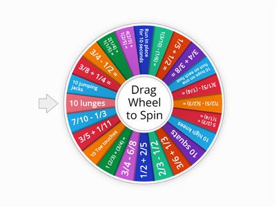 Adding and Subtracting Fractions Spinner