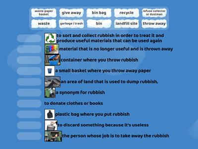 Vocabulary: Rubbish and recycling 1 (Level intermediate plus 4A)