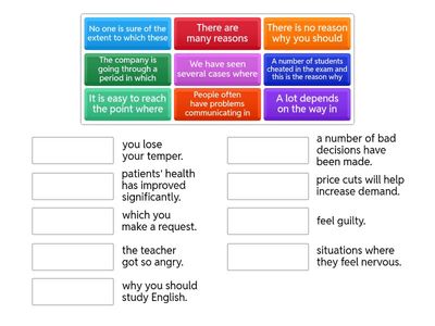 C1 Compact Advanced - Unit 8 - Relative clauses (match up)