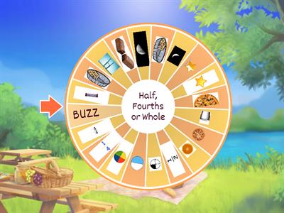 Whole, Halves, and Fourths  BUZZ Game