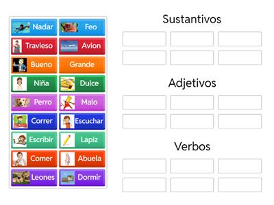 Acomoda los verbos, los adjetivos y sustantivos 